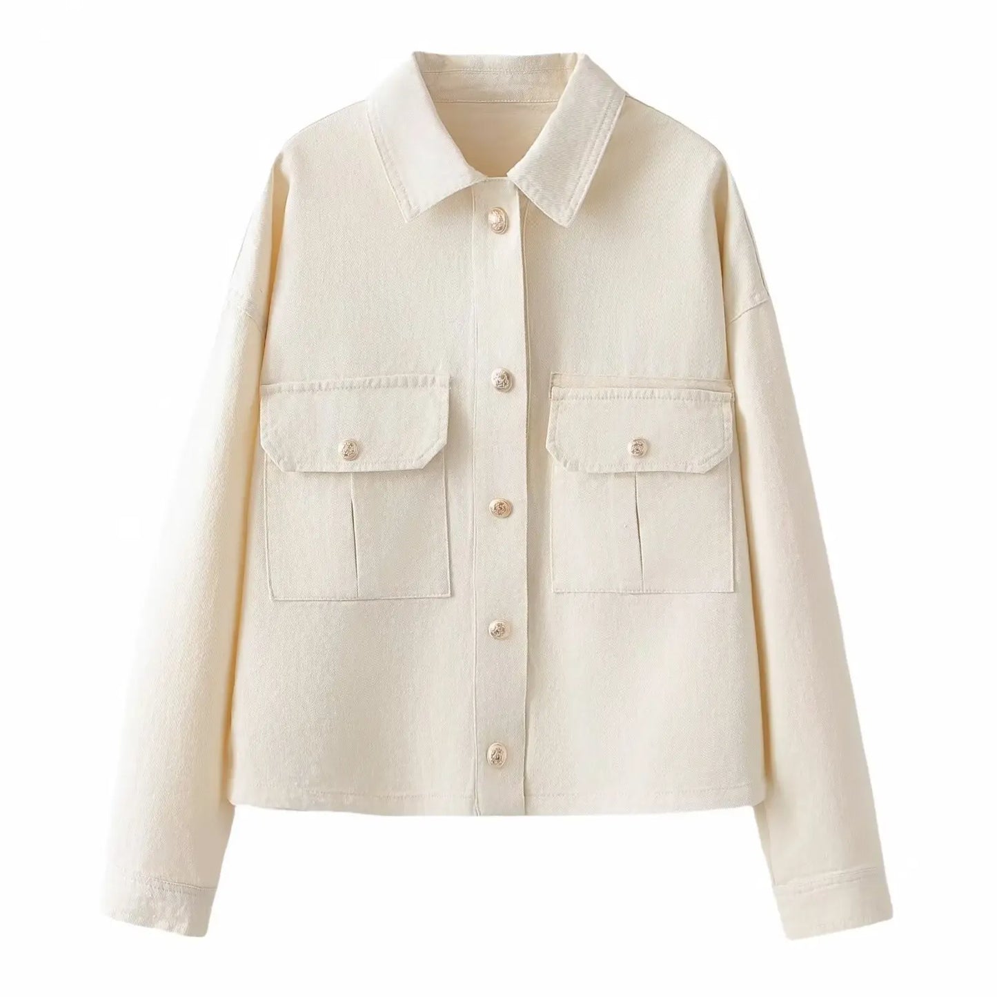 T-line Beige / XS Women's Short Jacket, Long-sleeved, Single-breasted, Top Spring / Summer jacket (2 weeks delivery)