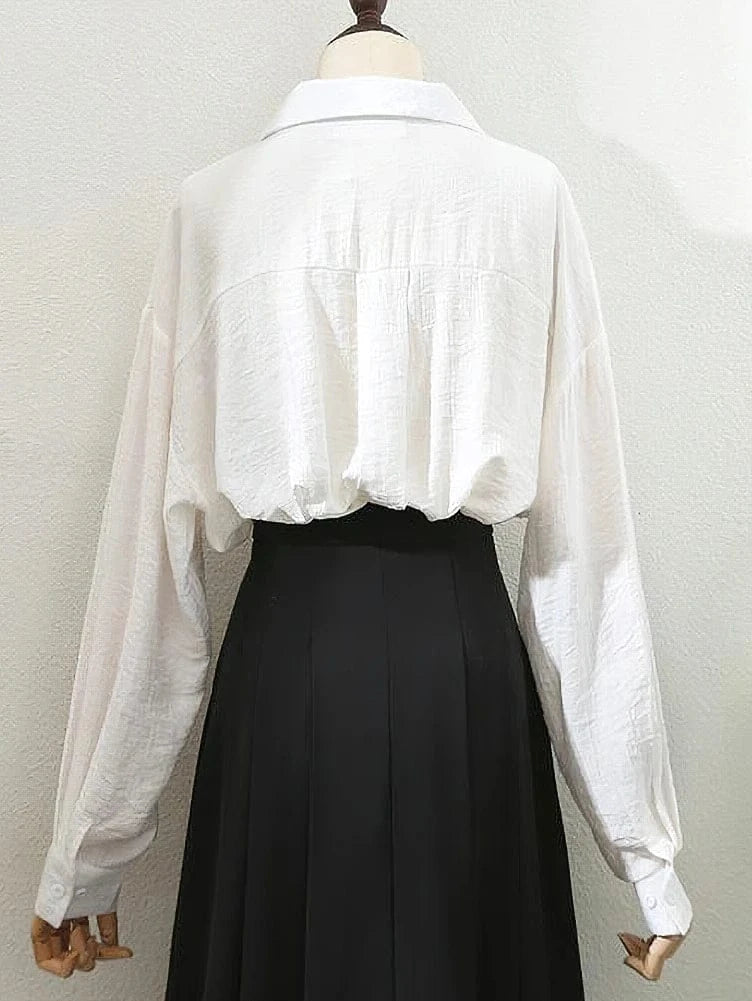 T-line Long sleeve Shirt, Women Oversize Top, female blouse (2 weeks delivery)