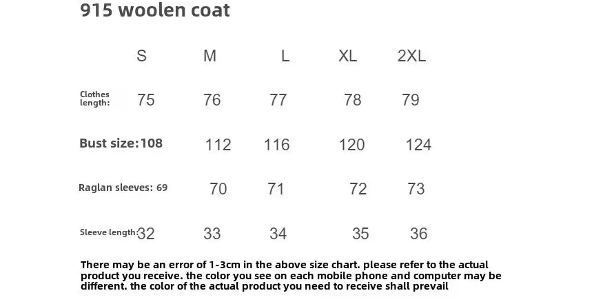 T-line Winter Large Pocket , Woolen Jacket, Loose-Fit Medium-Length Cashmere Coat (2 weeks delivery)