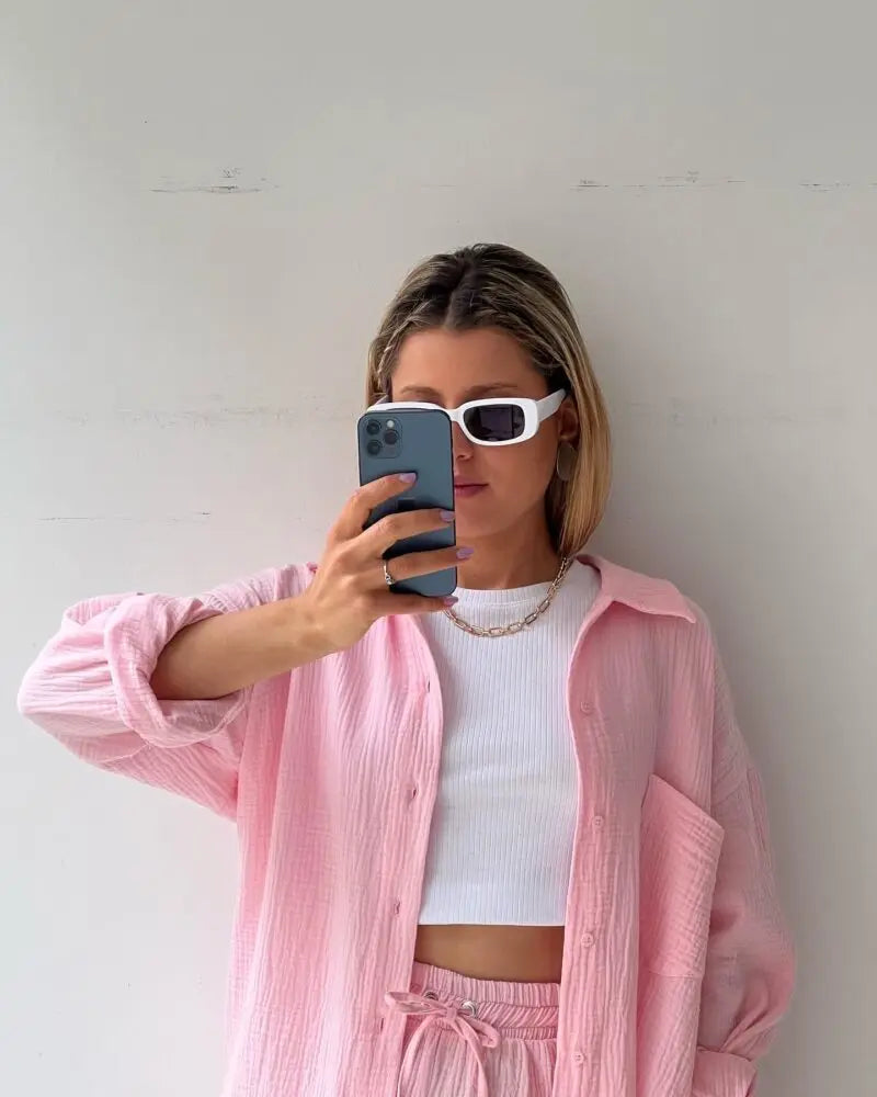 Multi Color Loose Short Pants and shirt Sets For Women ,  Summer Women's Two Pieces Suit  (5 - 10 work days free delivery)