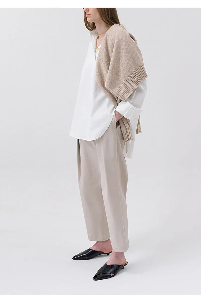 T-line 100% Cotton Women's Shirt, Solid Color, Button, Turn-Down Collar, Long-Sleeved (2 weeks delivery)