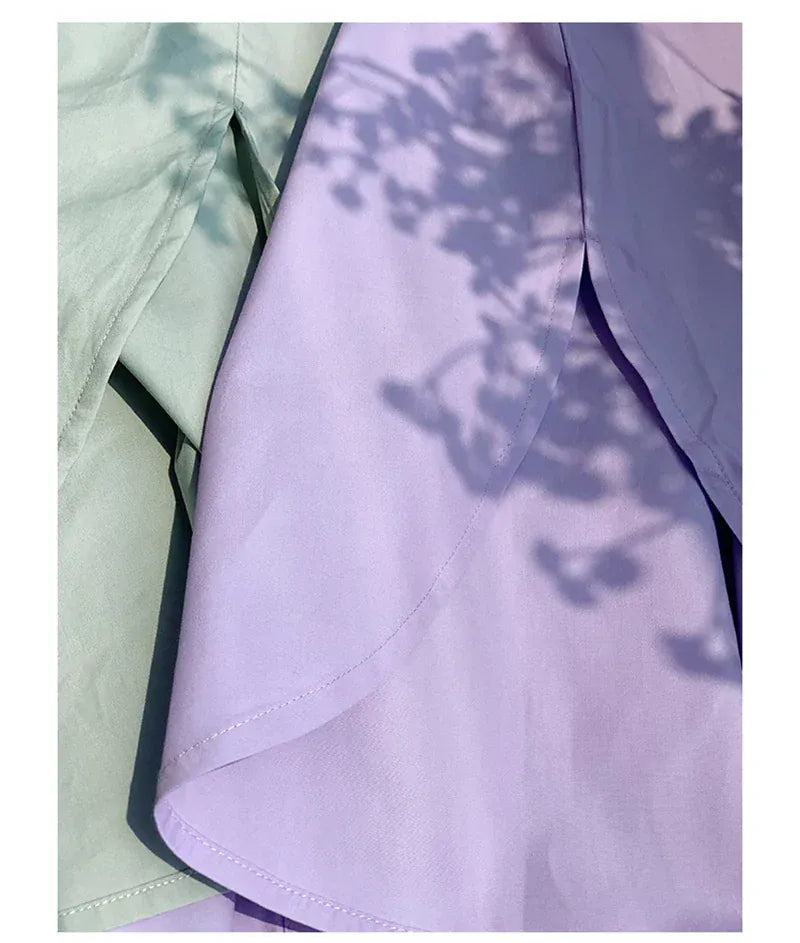 T-line 100% Cotton Women's Shirt, Solid Color, Button, Turn-Down Collar, Long-Sleeved (2 weeks delivery)