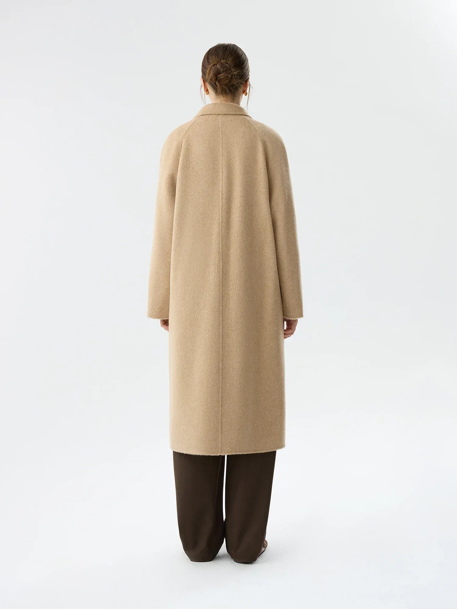 T-line 100% Wool Retro  Raglan Sleeve Coat For Women, Long Coat (2 weeks delivery)
