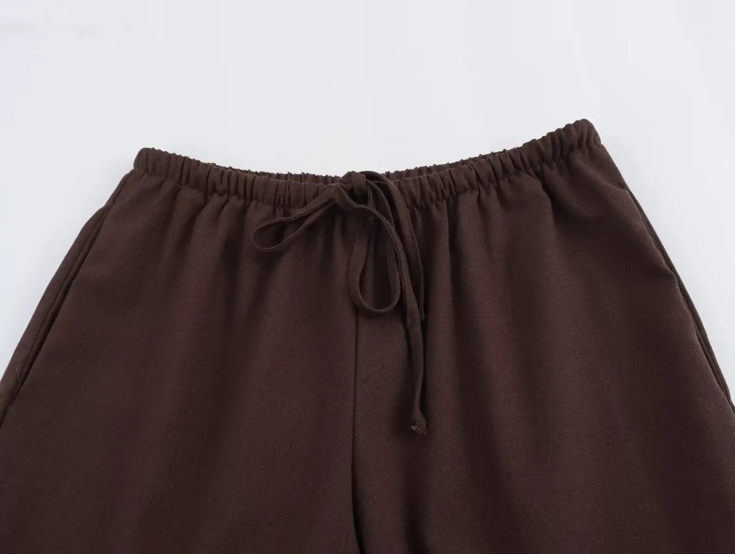 T-line 2 Pieces Sets,  Women Kimono Style suit,  Loose Lace Up Shirts Tops Women's Wide Leg Pants Sets (2 weeks delivery)