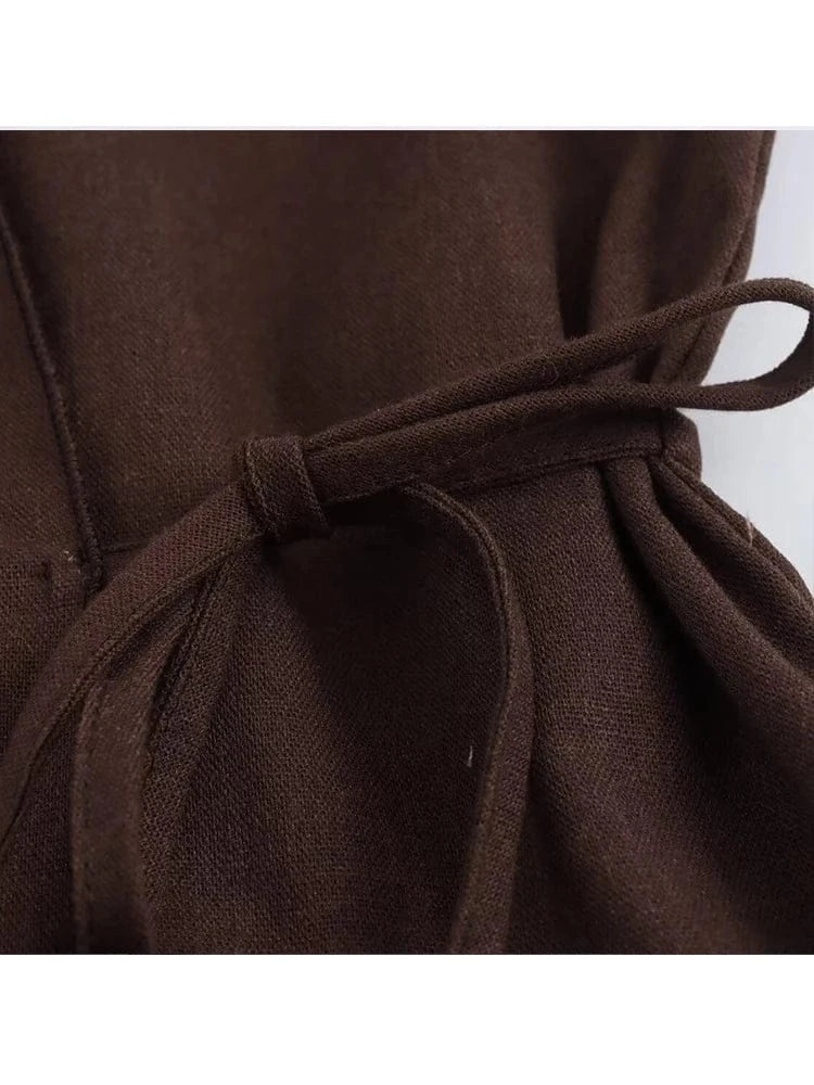 T-line 2 Pieces Sets,  Women Kimono Style suit,  Loose Lace Up Shirts Tops Women's Wide Leg Pants Sets (2 weeks delivery)