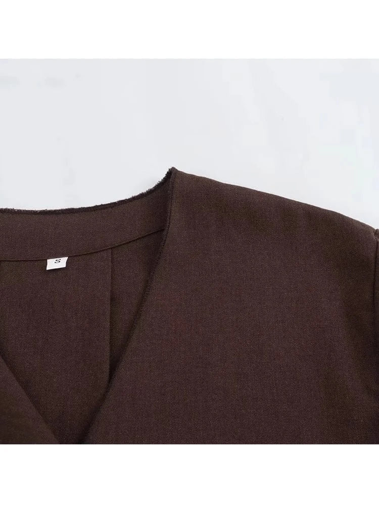 T-line 2 Pieces Sets,  Women Kimono Style suit,  Loose Lace Up Shirts Tops Women's Wide Leg Pants Sets (2 weeks delivery)