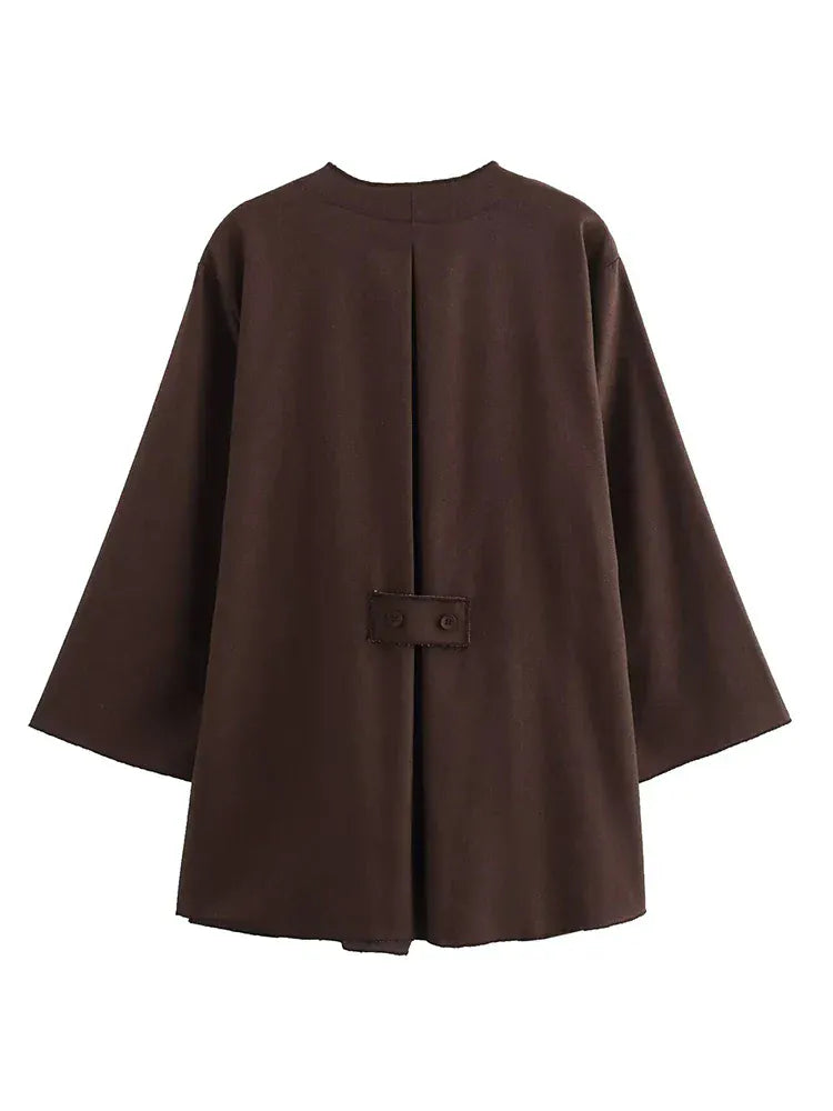 T-line 2 Pieces Sets,  Women Kimono Style suit,  Loose Lace Up Shirts Tops Women's Wide Leg Pants Sets (2 weeks delivery)