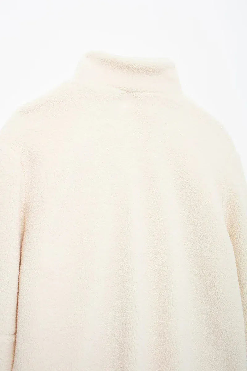 T-line 7 Color Autumn Winter  Faux  Fur  women Jacket , Loose Lamb Wool,  High Neck Woolen Coat Warm Overcoat  (2 weeks delivery)