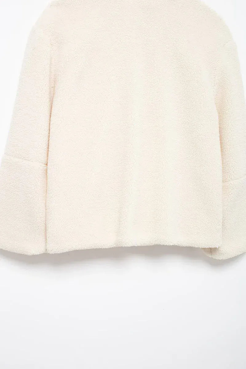 T-line 7 Color Autumn Winter  Faux  Fur  women Jacket , Loose Lamb Wool,  High Neck Woolen Coat Warm Overcoat  (2 weeks delivery)