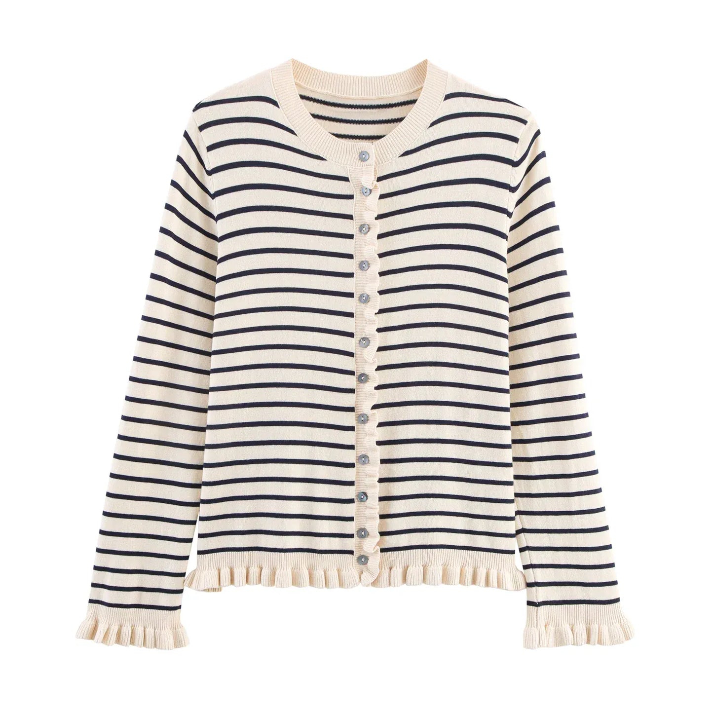 T-line As Picture 5 / M Women Fall Elegant Knit Cardigan Yellow Petal Sleeve Sweater 2025 Autumn Fashion Versatile Sweet Vibrant Sweater Cardigan