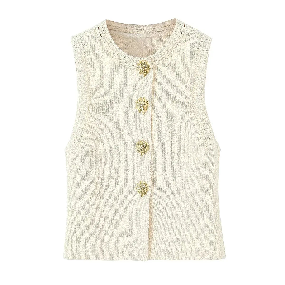 T-line as picture / S Autumn Women's Sleeveless  Sweater Vests For Women , Knitted, Button (2 weeks delivery)