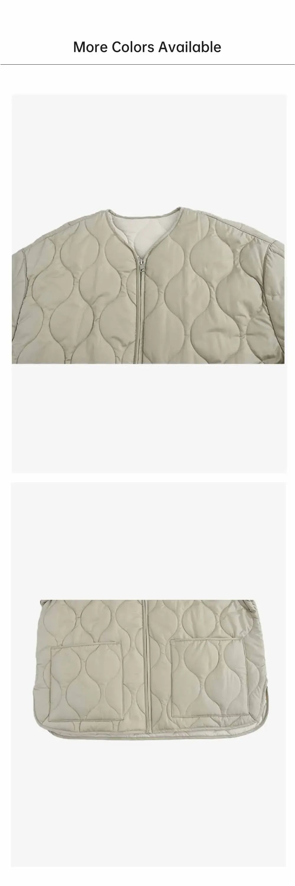 T-line Autumn/Winter  Casual Women's Round Neck, Long Sleeve, Zipper Cotton Jacket Coat(2 weeks delivery)