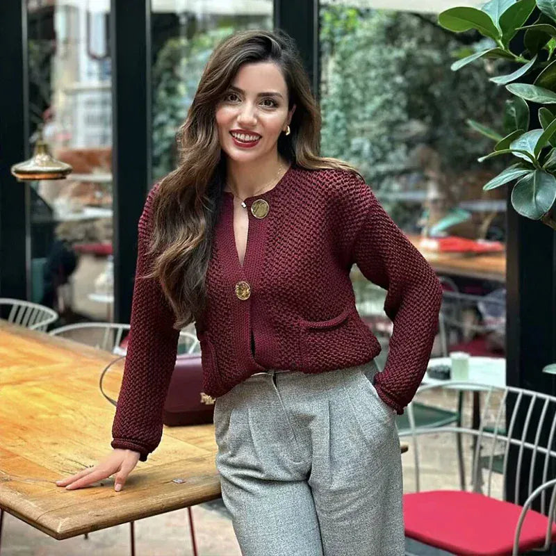 T-line Autumn / Winter Knitted Cardigans For Women,  Button, Long Sleeve,  Female Sweater / Cardigans / Coat (2 weeks delivery)