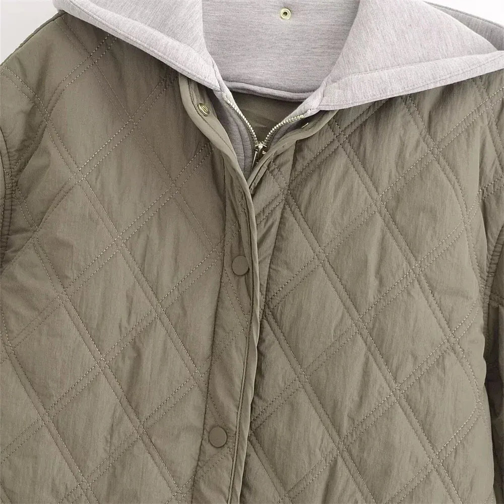 T-line Autumn/Winter New Product Fashion Casual Women's Round Neck Loose Long Sleeve Hooded Jacket Top(2 weeks delivery)