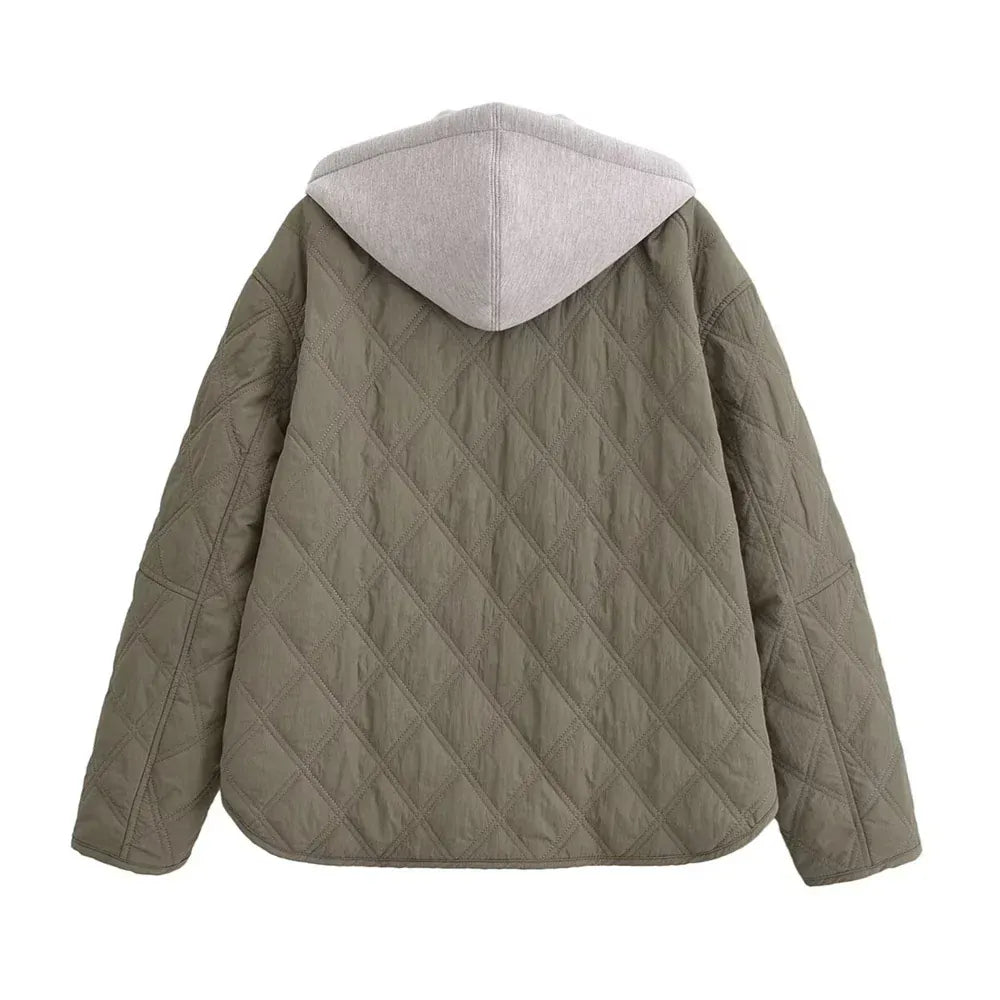 T-line Autumn/Winter New Product Fashion Casual Women's Round Neck Loose Long Sleeve Hooded Jacket Top(2 weeks delivery)