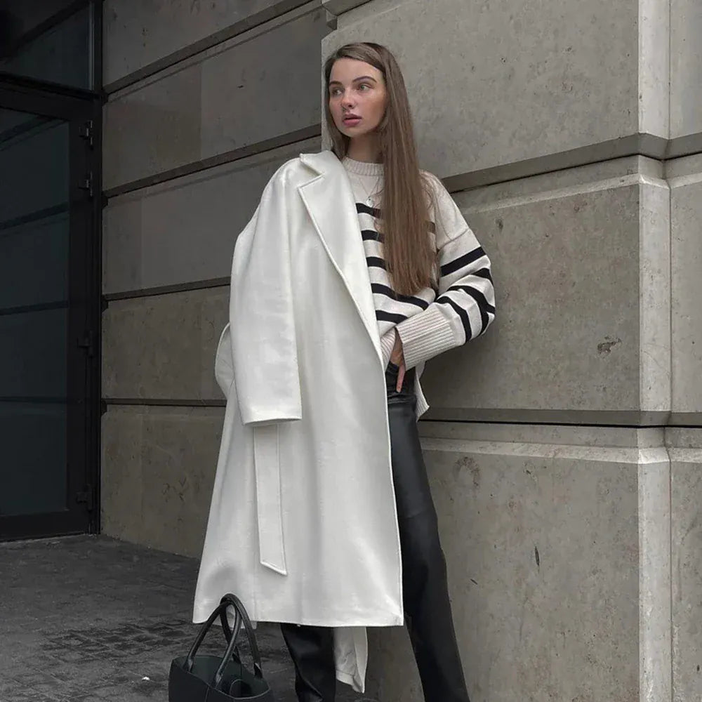 T-line Autumn / Winter Striped Knitted Loose Sweater Women Pullover Tops Long Sleeve O Neck Casual Streetwear  Sweater Female Clothing (2 weeks delivery)