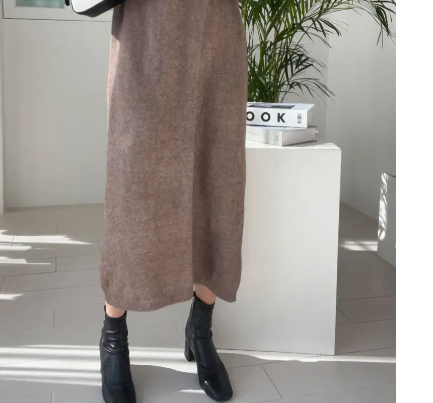 T-line Autumn / Winter Sweater, Dress, Women  Long Sleeve, Thicken Loose Knitted, Long Dresses (2 weeks delivery)