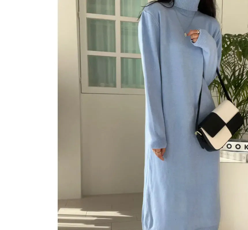 T-line Autumn / Winter Sweater, Dress, Women  Long Sleeve, Thicken Loose Knitted, Long Dresses (2 weeks delivery)