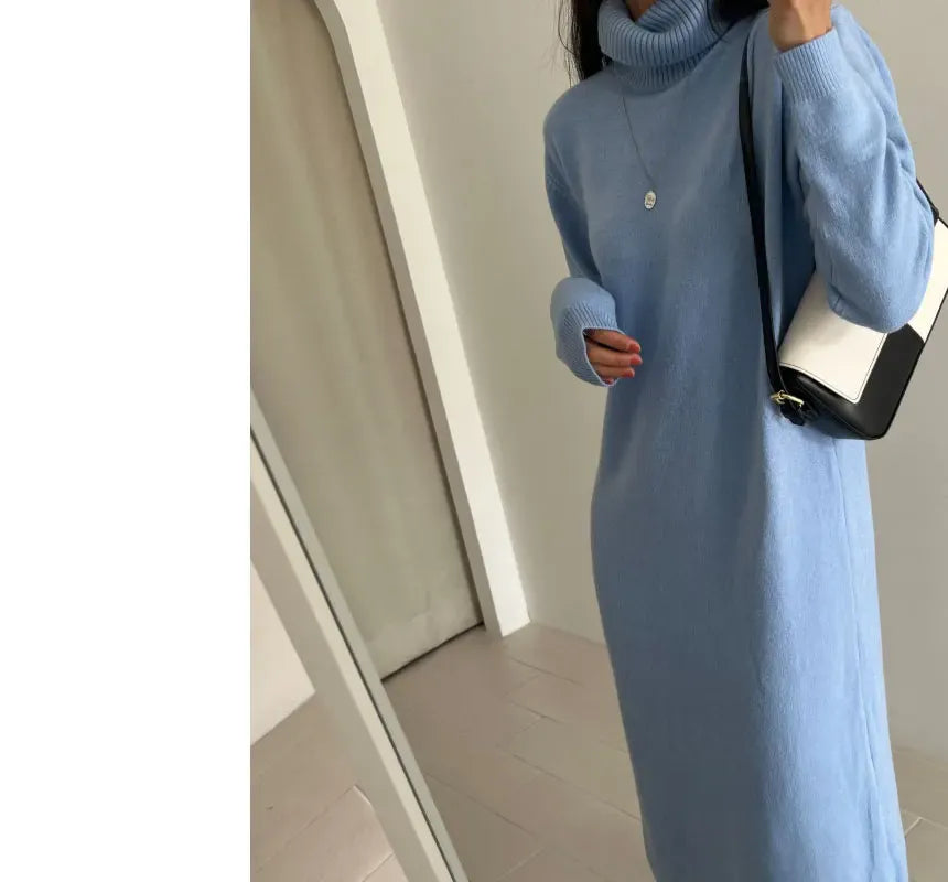 T-line Autumn / Winter Sweater, Dress, Women  Long Sleeve, Thicken Loose Knitted, Long Dresses (2 weeks delivery)