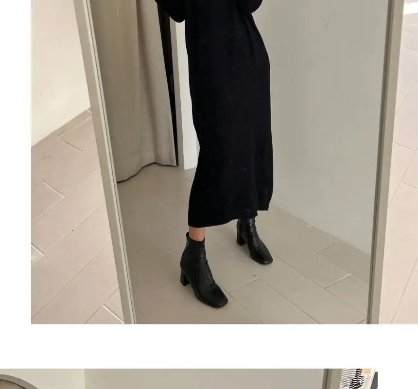 T-line Autumn / Winter Sweater, Dress, Women  Long Sleeve, Thicken Loose Knitted, Long Dresses (2 weeks delivery)