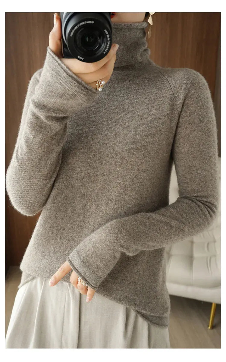 T-line Autumn / Winter Women Sweaters,  Long Sleeve, Solid, Slim Fit,  Knit,  Warm B Pullovers (2 weeks delivery)