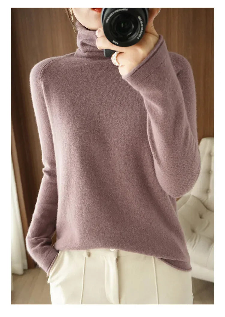 T-line Autumn / Winter Women Sweaters,  Long Sleeve, Solid, Slim Fit,  Knit,  Warm B Pullovers (2 weeks delivery)