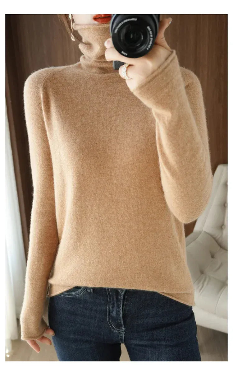 T-line Autumn / Winter Women Sweaters,  Long Sleeve, Solid, Slim Fit,  Knit,  Warm B Pullovers (2 weeks delivery)