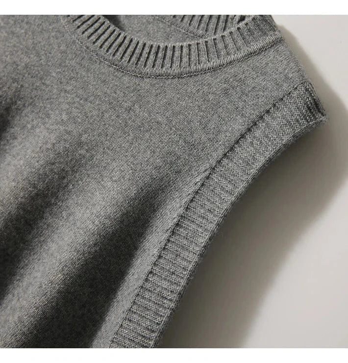 T-line Autumn Winter Women Vest, Knitted, Sweater Sleeveless, Jumper Loose ,O-Neck (2 weeks delivery)