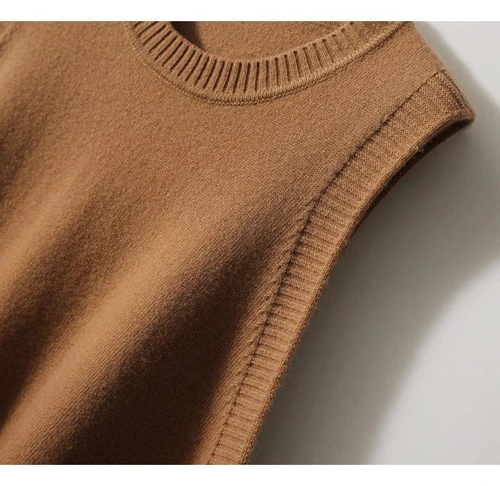 T-line Autumn Winter Women Vest, Knitted, Sweater Sleeveless, Jumper Loose ,O-Neck (2 weeks delivery)
