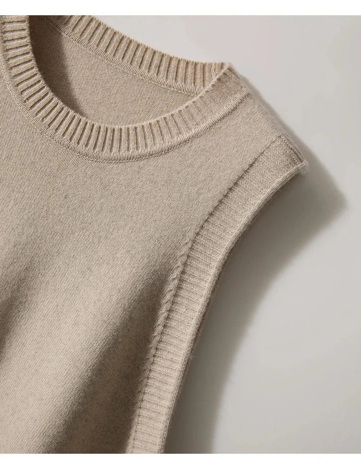 T-line Autumn Winter Women Vest, Knitted, Sweater Sleeveless, Jumper Loose ,O-Neck (2 weeks delivery)