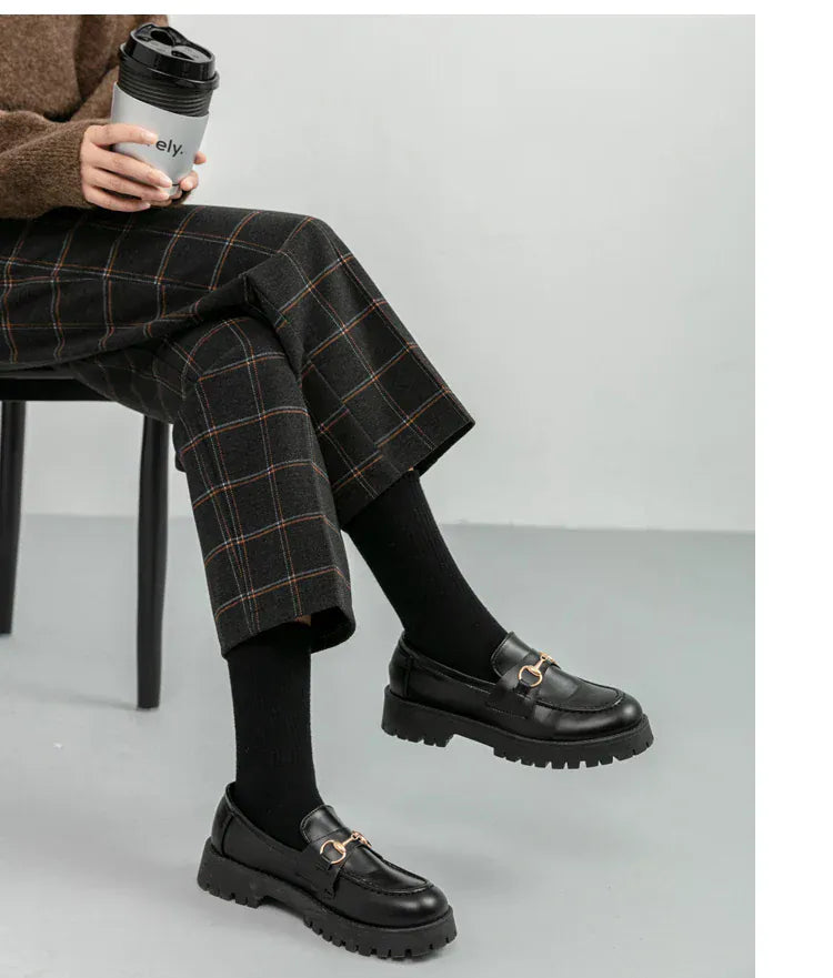 T-line Autumn / Winter Woolen Pants For Women, High Waist, Slim Plaid Pants, Thicken Warm, Women Trousers (2 weeks delivery)