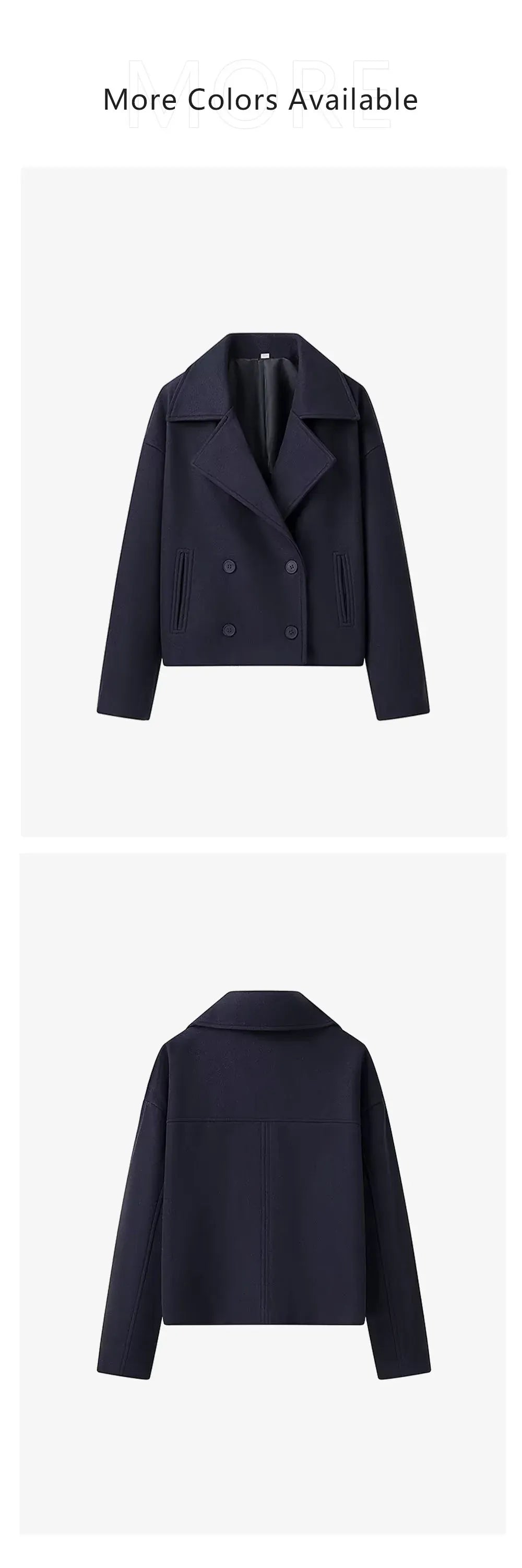 T-line autumn  women's  long sleeved double breasted short woolen jacket(2 weeks delivery)