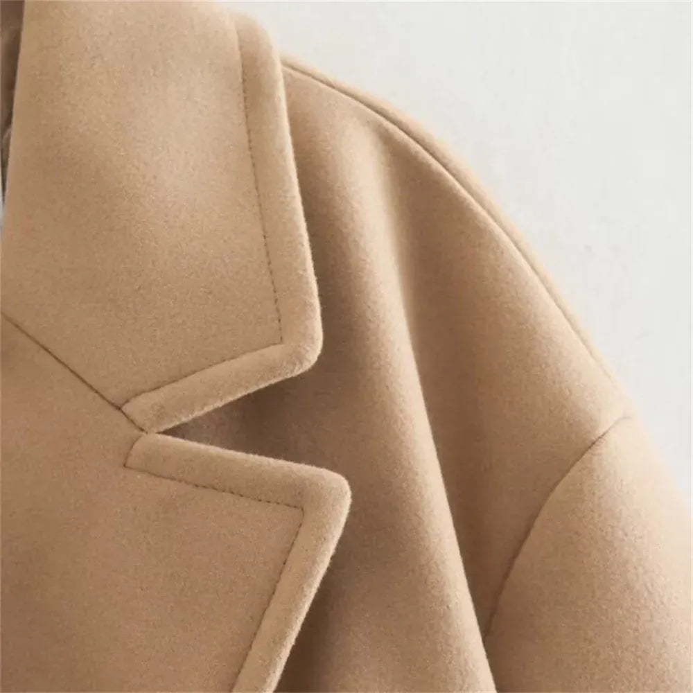 T-line autumn  women's   niche temperament western-style long woolen coat , Jacket(2 weeks delivery)