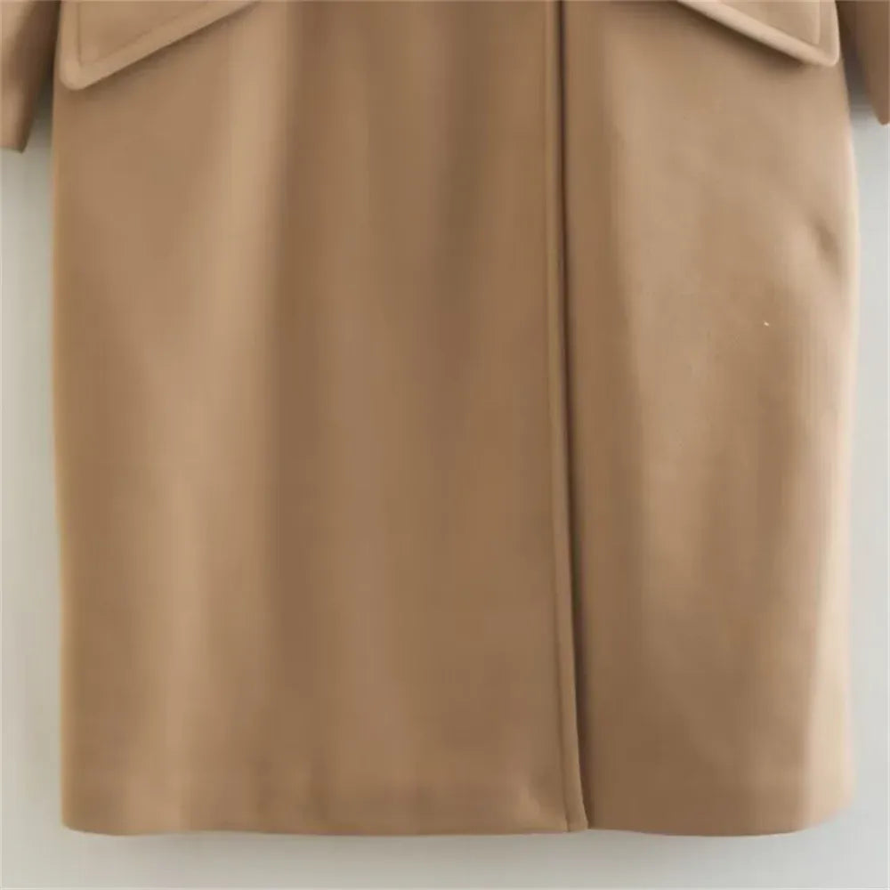 T-line autumn  women's   niche temperament western-style long woolen coat , Jacket(2 weeks delivery)