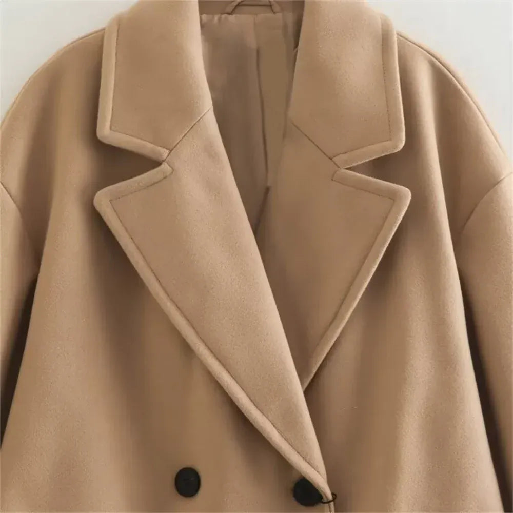 T-line autumn  women's   niche temperament western-style long woolen coat , Jacket(2 weeks delivery)