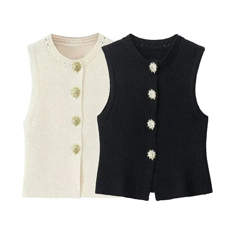 T-line Autumn Women's Sleeveless  Sweater Vests For Women , Knitted, Button (5 - 10 free delivery)