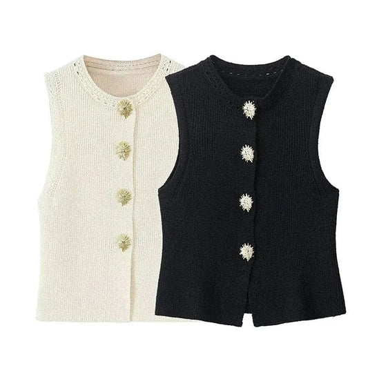T-line Autumn Women's Sleeveless  Sweater Vests For Women , Knitted, Button (5 - 10 free delivery)