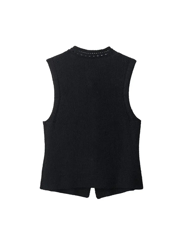 T-line Autumn Women's Sleeveless  Sweater Vests For Women , Knitted, Button (5 - 10 free delivery)
