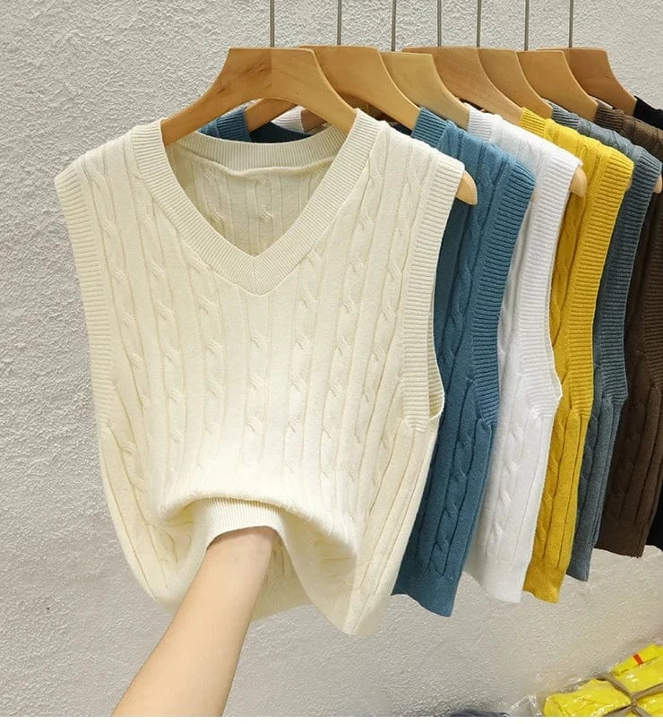 T-line Basic  Striped Chain Elasticity Vests Women,  Autumn Winter Wild Crop Short Tops(2 weeks delivery)