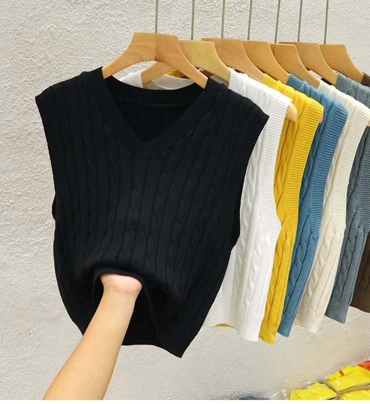 T-line Basic  Striped Chain Elasticity Vests Women,  Autumn Winter Wild Crop Short Tops(2 weeks delivery)