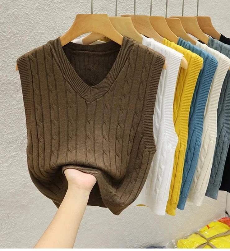 T-line Basic  Striped Chain Elasticity Vests Women,  Autumn Winter Wild Crop Short Tops(2 weeks delivery)