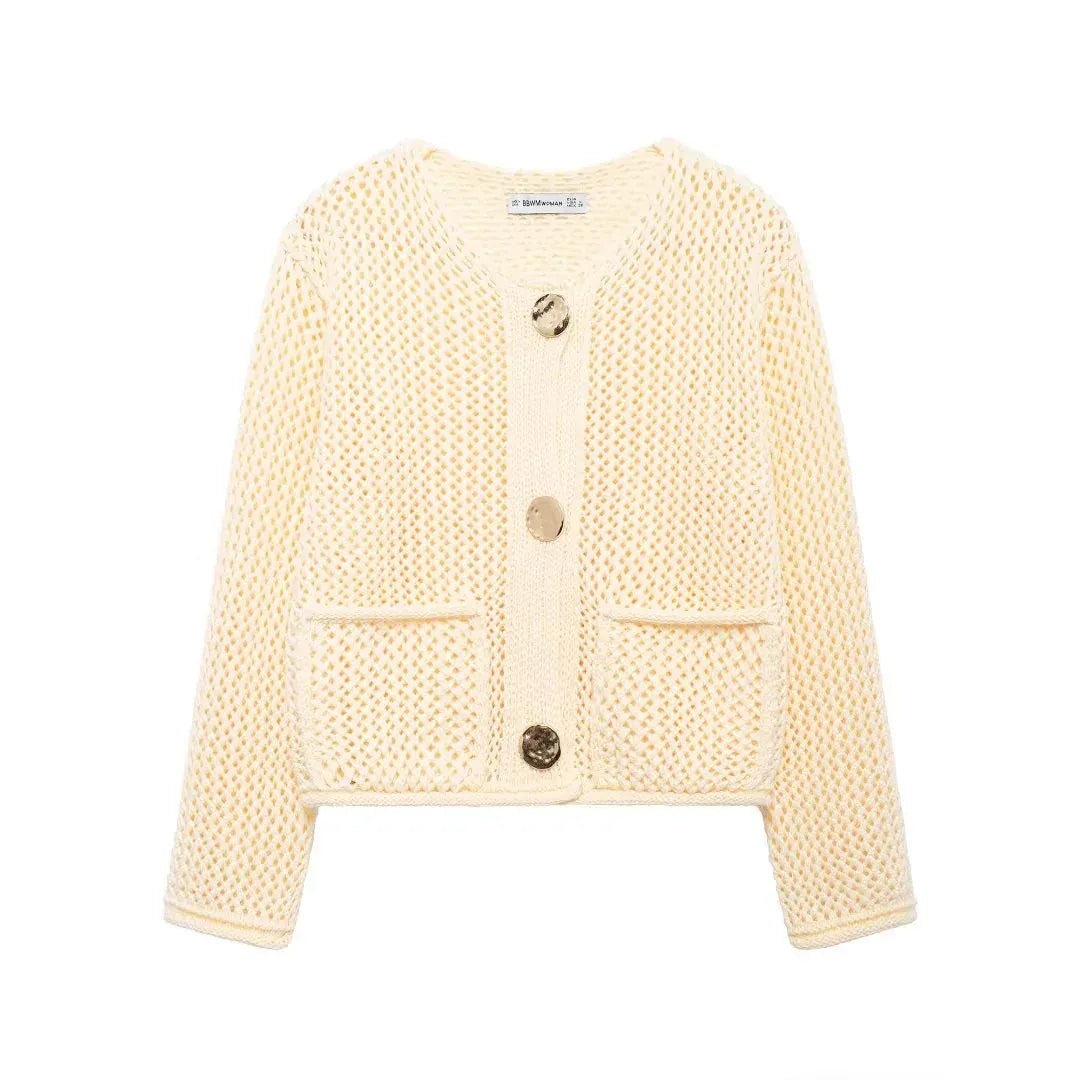 T-line Beige / S Autumn / Winter Knitted Cardigans For Women,  Button, Long Sleeve,  Female Sweater / Cardigans / Coat (2 weeks delivery)