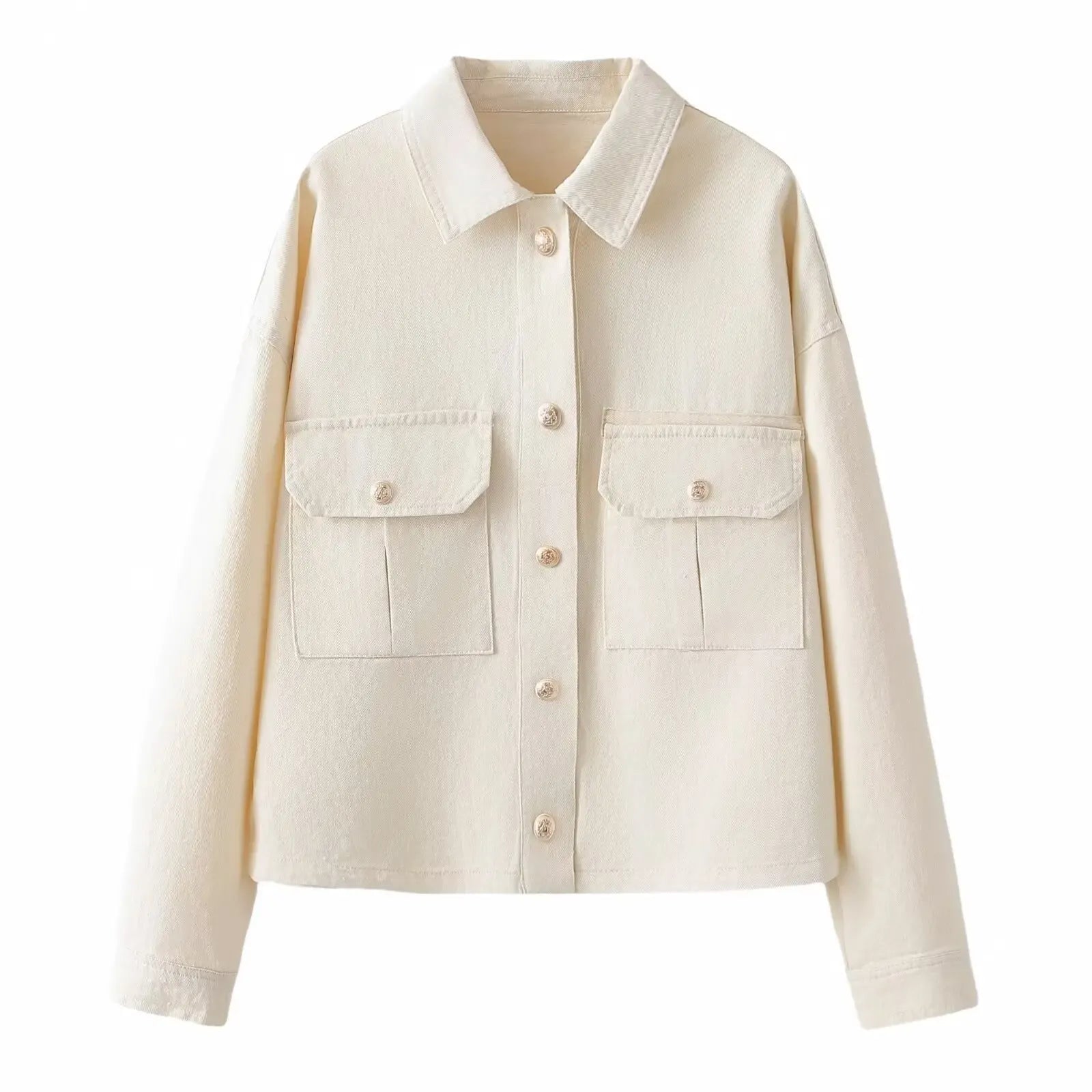 T-line Beige / XS Women's  Short Jacket, Long-sleeved, Single-breasted, Top Spring / Summer jacket (2 weeks delivery)