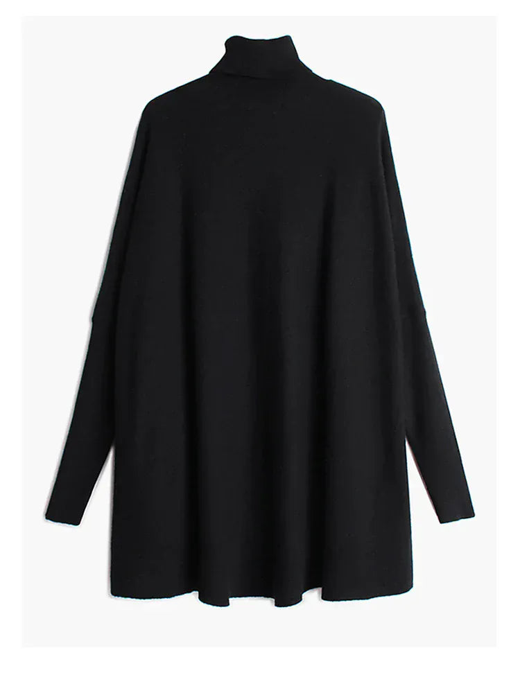 T-line Black a / One Size Big Size Knitting Sweater, Loose Fit, Long Sleeve, Women Pullovers, Spring / Autumn  (2 weeks delivery)