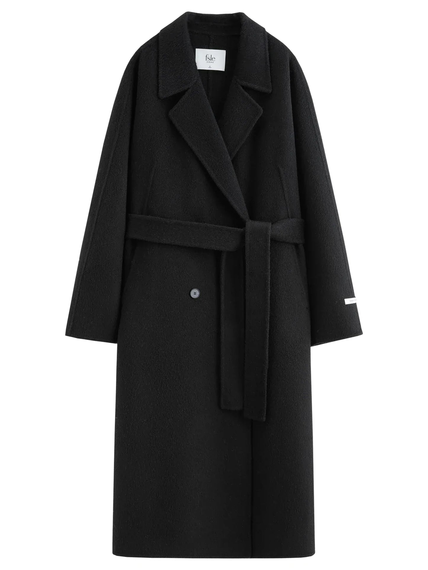 T-line Black / M Elegant Double Breasted Camel Hair Wool Blend Double Sided Overcoat Women , Winter Warm Long Coat Classic Outerwear(2 weeks delivery)