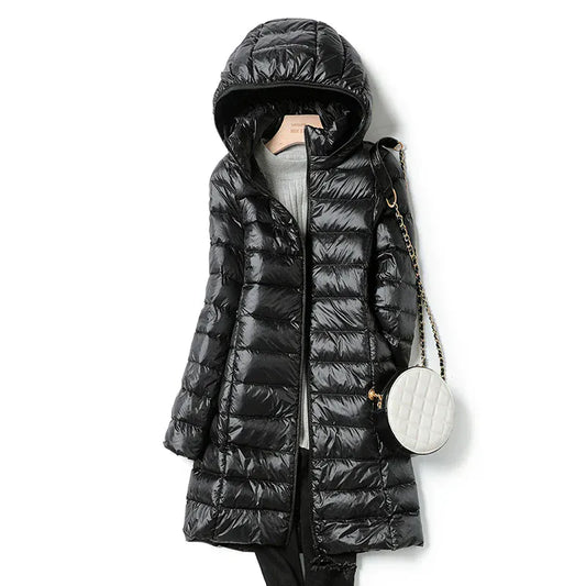 T-line Black / M Slim Remove Hooded Winter Womens  Jackets,  Long, Light Thin Coat, Puffer, Jacket(2 weeks delivery)