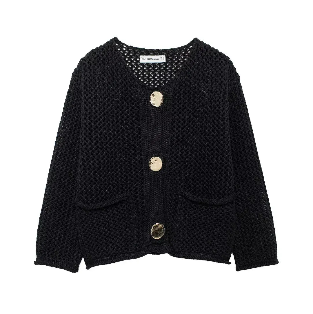 T-line Black / S Autumn / Winter Knitted Cardigans For Women,  Button, Long Sleeve,  Female Sweater / Cardigans / Coat (2 weeks delivery)