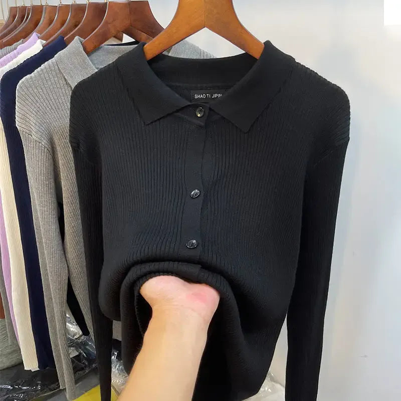 T-line Black / S Autumn / Winter  Sweater, Coat , jacket,  Knitting Cardigan (2 weeks delivery)