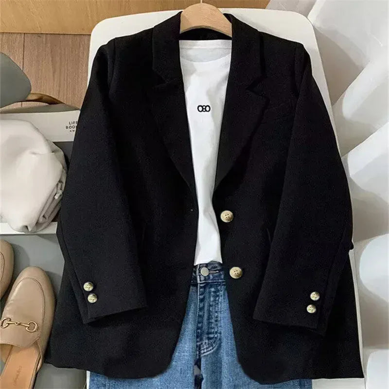 T-line Black / S Blazer Woman Spring/autumn, jacket multi colors (2 weeks delivery)