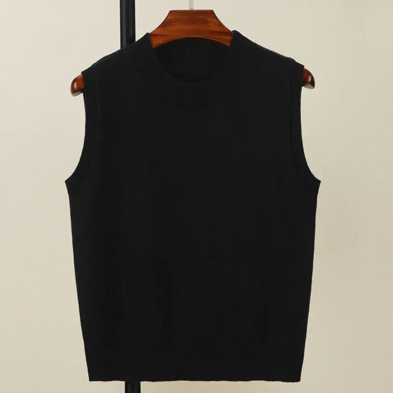 T-line Black / S / CHINA Tops Female Vest, sleeveless Sweaters Pullover , Women, Warm, Knitted (5 - 10 free delivery)